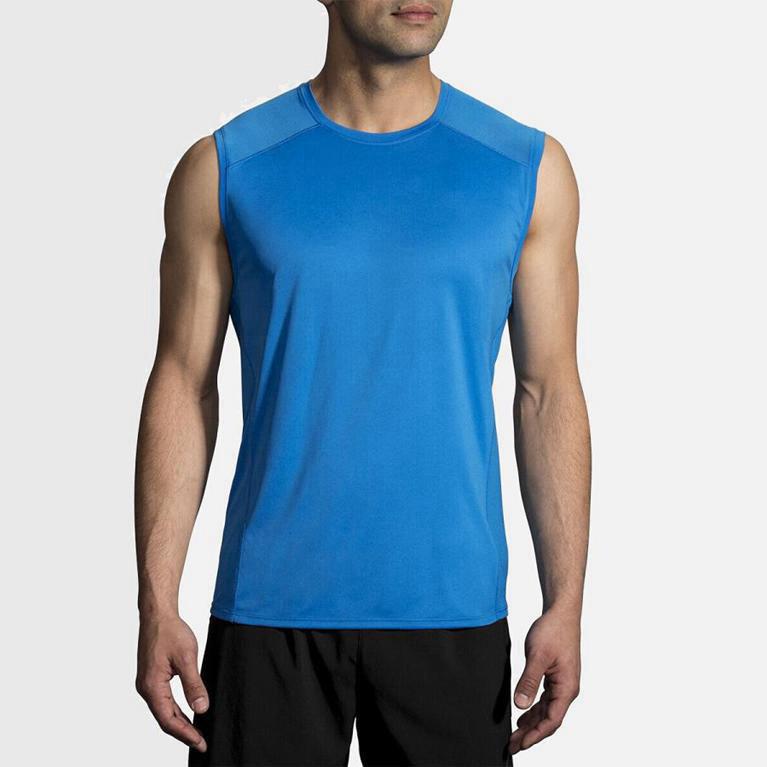 Brooks Stealthless Hombre Camiseta Sin Mangas - Azules (7965RNBXK)